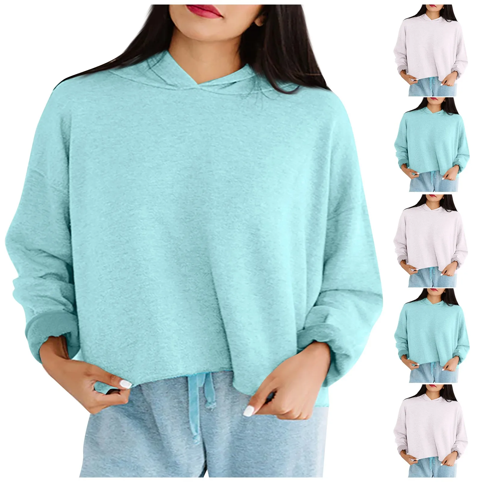 

Женская флисовая уличная одежда, повседневный спортивный свитер с длинным рукавом, зимние модные однотонные толстовки Y2k, куртка, женская одежда