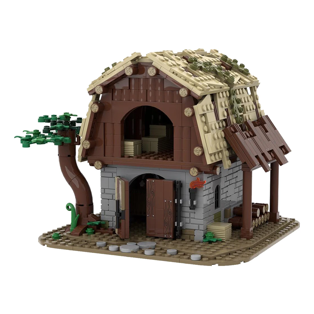 

708pcs/set MOC-87196 Medieval Castle Barn Shaped Designed and Licensed by peter.keith Compatible with 21325 Blacksmith Shop