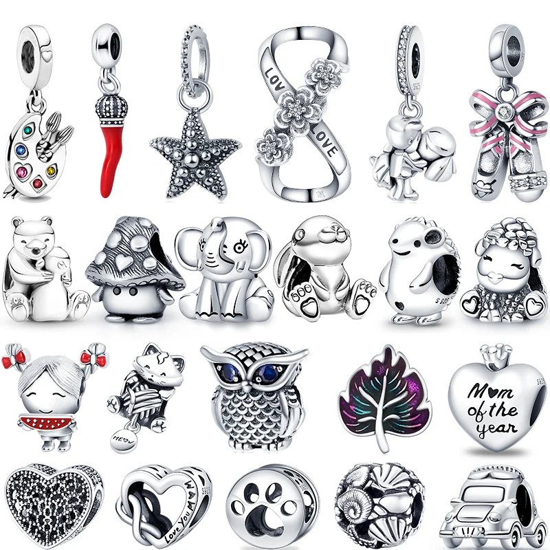 Шармы plata из серебра 925 пробы Ежик и доска для рисования шармы бусины подходят