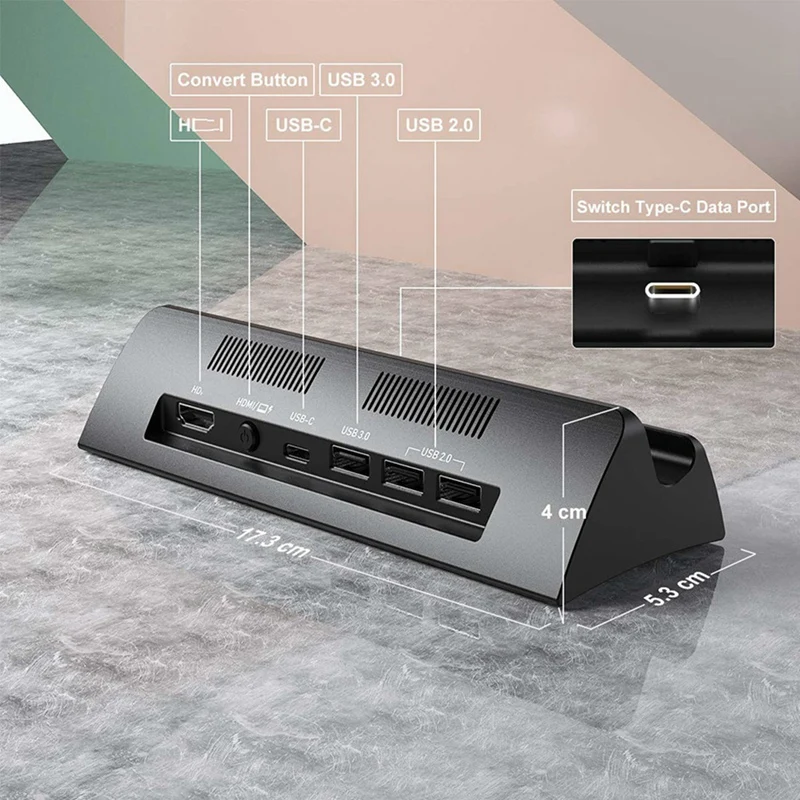 Зарядная док-станция для Nintendo Switch с разъемом типа C совместимого USB 3.0 2.0