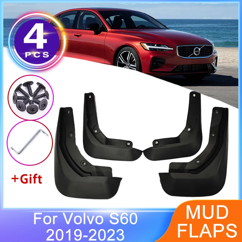 

4 шт., автомобильные брызговики для Volvo S60 2019 2020 2021 2022 2023, брызговики, передние и задние крылья, аксессуары для защиты колес