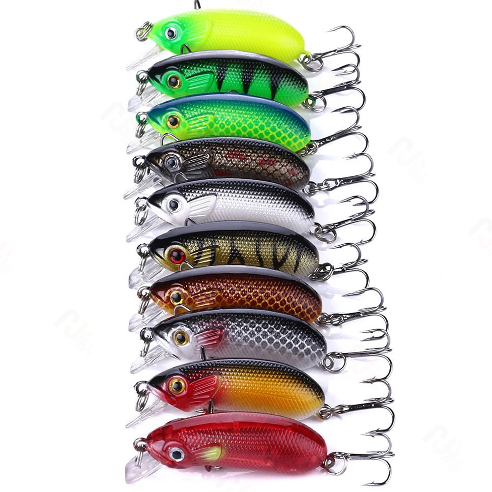 

5cm/7g Swim Fishing Lure Fat Man Hard Crank Bait Sinking Wobbler Rock Bait Plastic Hard Bait 3D Eyes For Freshwater Saltwater