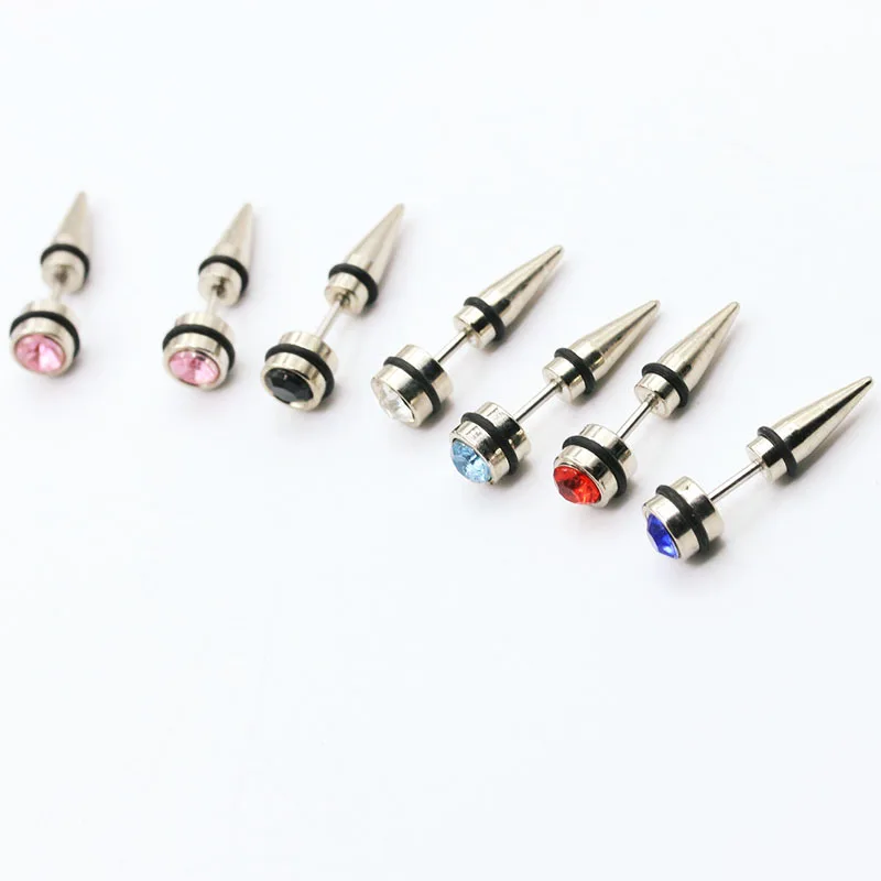 

Simple Women Earrings Single Stud Earrings Female Jewelry Earrings For Women Blue Green Stone Fashion Men Jewelry LEH0017
