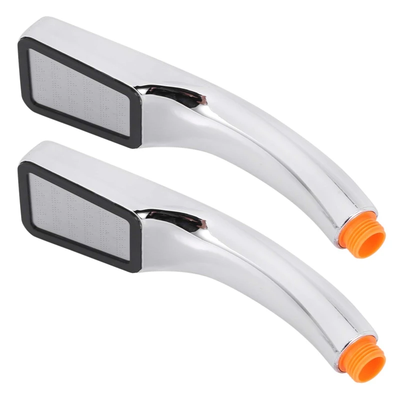 

2X Shower Head Universal Shower Head High Pressure With Powerful Jet, Rectangular Form Anti Limestone Hand Shower