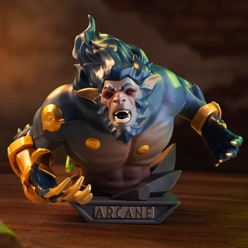 Фото POP MART LEAGUE OF LEGENDS ARCANE Series Подлинная слепая коробка Mystery Box Guess Bag Игрушки Кукла Симпатичная аниме-фигурка Настольный компьютер №4