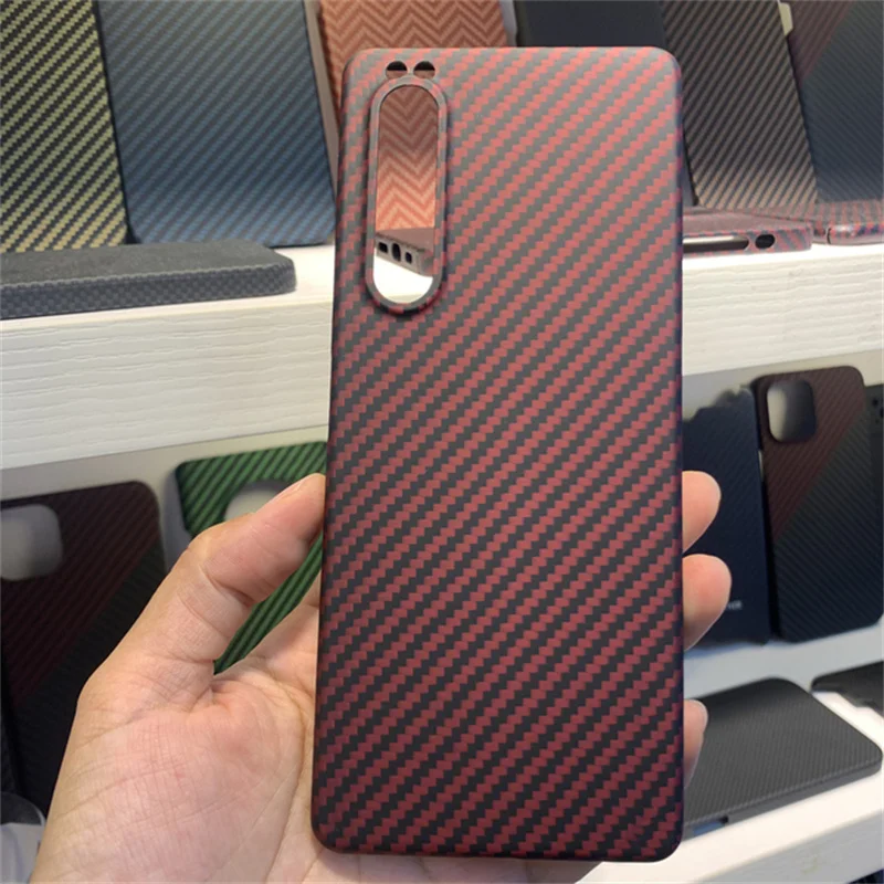 Real Carbon Fiber Case for Sony XPeria 1 Iii Carbon Fiber Case Aramid Fiber Cover XPeria 1 Iii Ultra-Thin Phone Protective Case