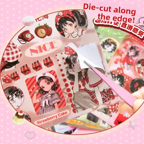 Японская книжка-наклейка с мультяшками