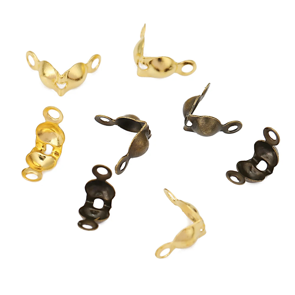 

Цепочки из нержавеющей стали для ожерелья, Концевики-соединители для цепочек с шариками, обжимные Концевики для бижутерии, 200 шт./партия