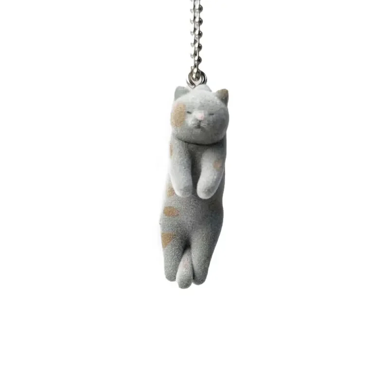 Японская Капсульная игрушка Qualia Gashapon милый флокирующий кулон в виде кошки