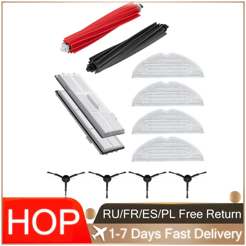 

New Roller Main Brush Hepa Filter Side Brush Mop Cloths for Roborock S8 S8 PLUS S8+ S8 Pro Ultra Vacuum Cleaner parts