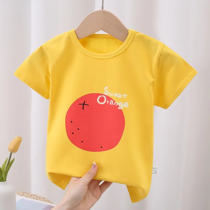 

Children's t-shirt cotton short-sleeved summer boys and girls infant baby clothes bottoming shirt top children's clothing