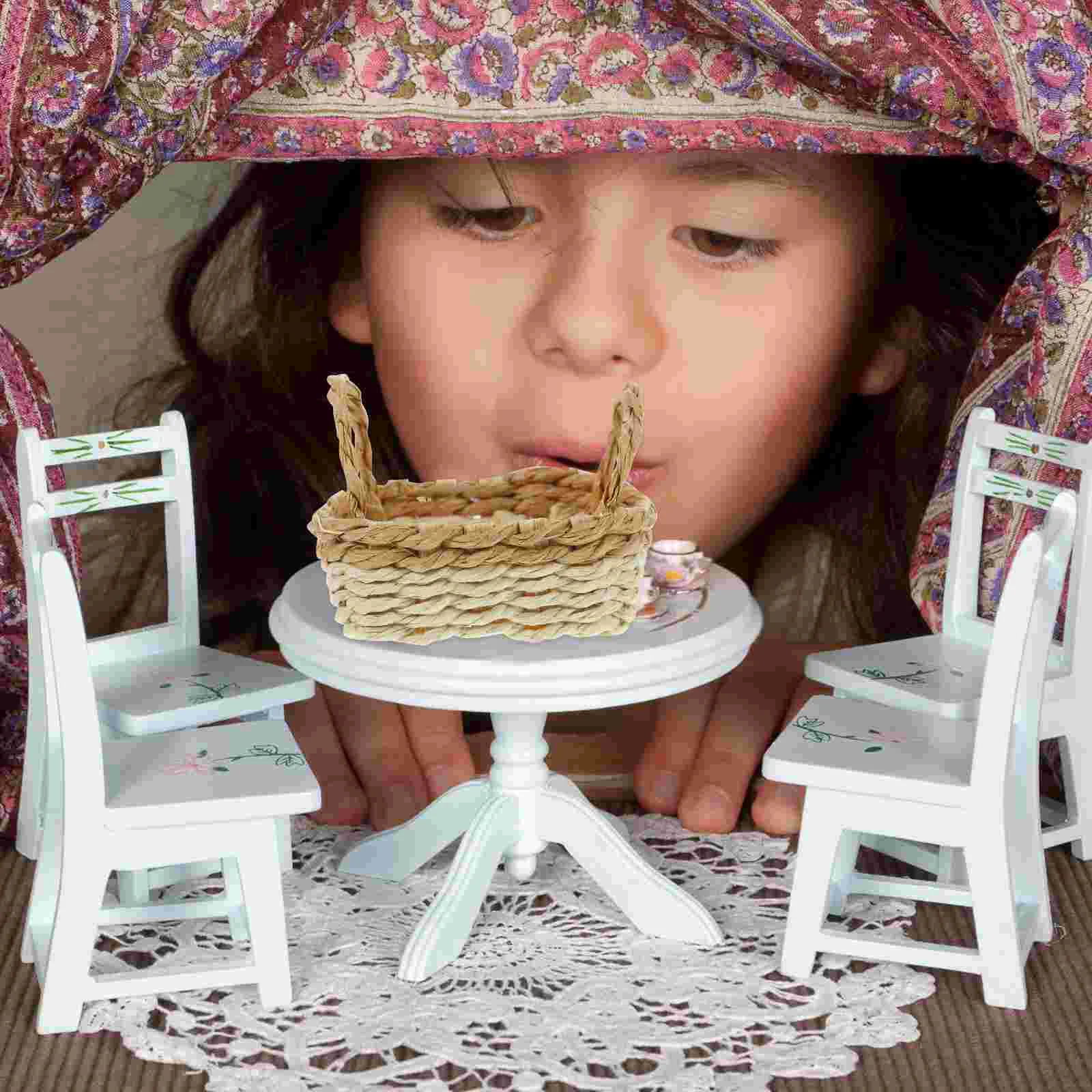 

Kids Display Creative Model Basket Model Miniature Furniture Decor for Toddler Display Kids Children