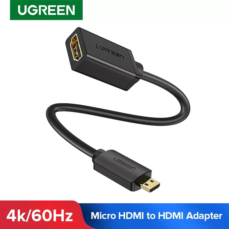 

Ugreen Micro HDMI Adapter HD4K Micro Mini HDMI Male to HDMI Female Cable Connector Converter for Raspberry Pi 4 GoPro HDMI Micro