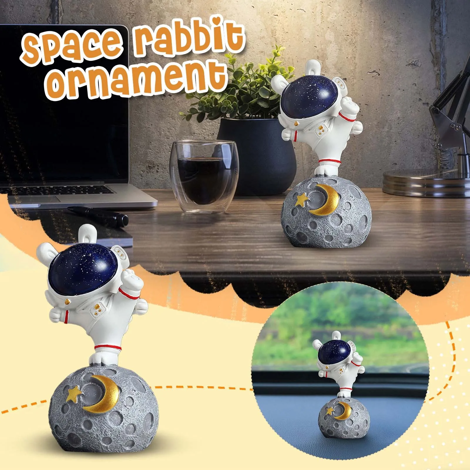 

Moon Kung Fu Astronaut Starry Sky Rabbit Ornament Home Decorations