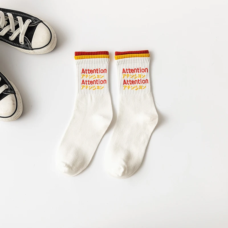 Носки хлопковые дышащие средней длины в стиле ретро 1 пара |