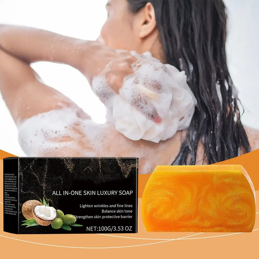 Turmeric Soap Face Cleansing Anti Acne Whitening Skin Lightening Remove Pimples Dark Spots Ginger Handmade