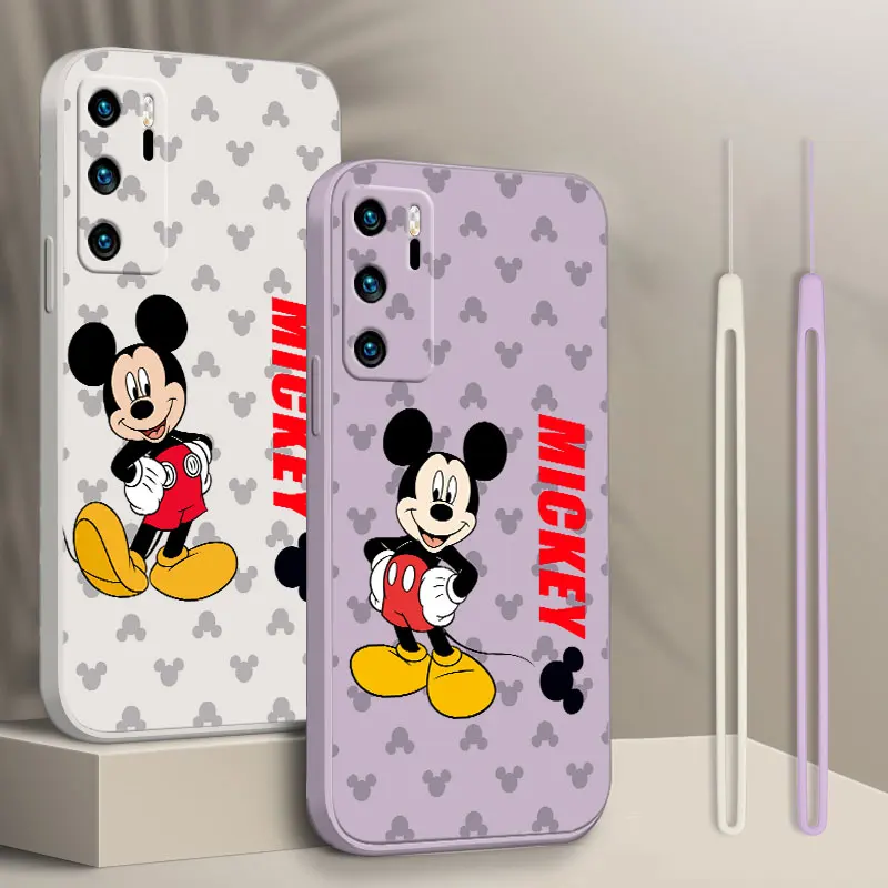 

Disney Mickey Cute Phone Case For OPPO Find X5 X3 X2 Lite Pro Neo A96 A94 A93 A77 A76 A74 A73 Liquid Rope Funda Cover Soft Back
