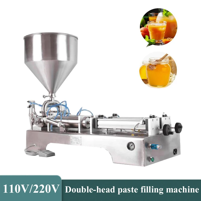 

Double Head Paste Filling Machine For Cream Chili Sauce Tomato Butter Peanut Butter Olive Oil Pneumatic Filling Machine