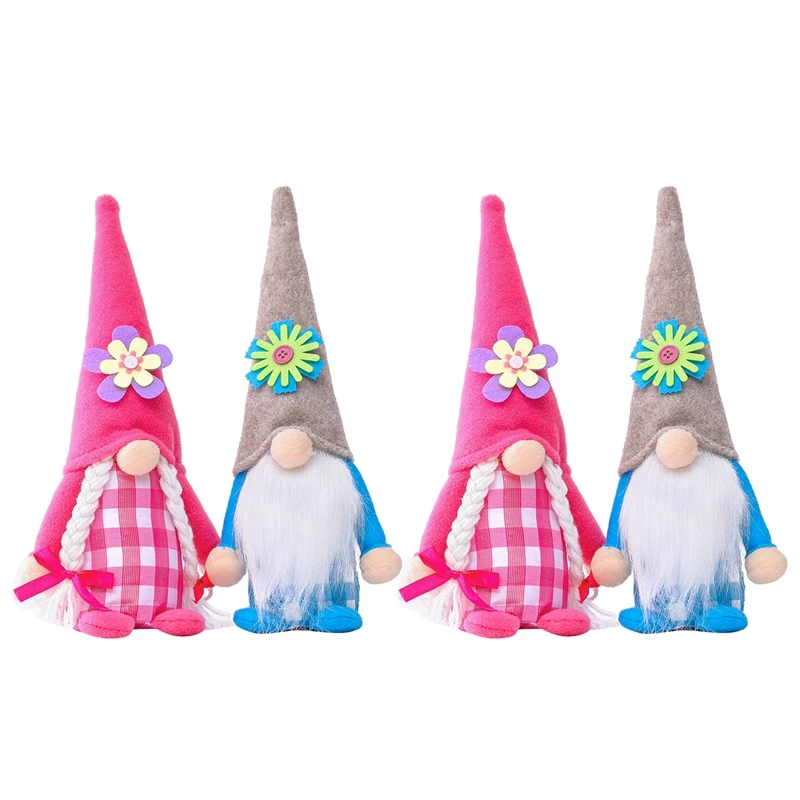 

4PCS Easter Gnome Plush Doll Easter Faceless Spring Gnomes Plush Rabbit Toys Easter Decorations Spring Summer Gnome