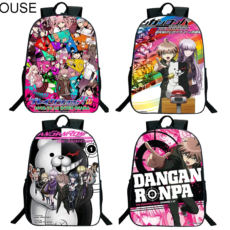 

YOUSE 16inch Danganronpa School Bags Monokuma Children Boy Girl Anime Backpack Naegi Makoto Teenager Kids Waterproof Nylon Bag