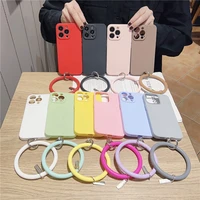 liquid silicone phone case with hand ring for iphone 13 12 mini 11 pro xs max x xr 6s 6 7 8 plus se 5 simplicity soft back cover