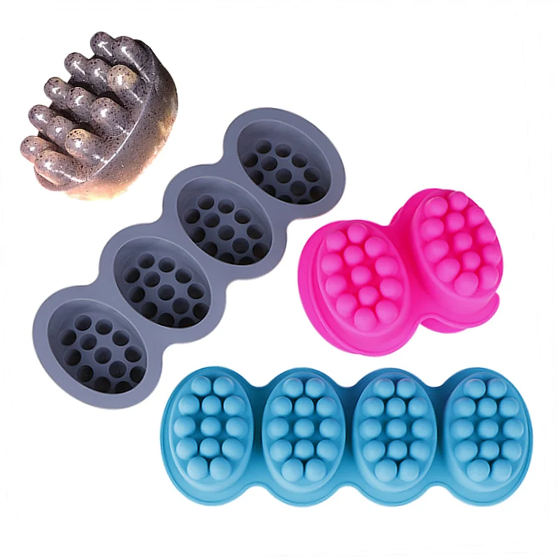 

1PC Creative Silicone Soap Molds 3D Massage Soap Making Tools DIY Handmade Oval Soap Molds New Arriving Wholesale Drop Shipping