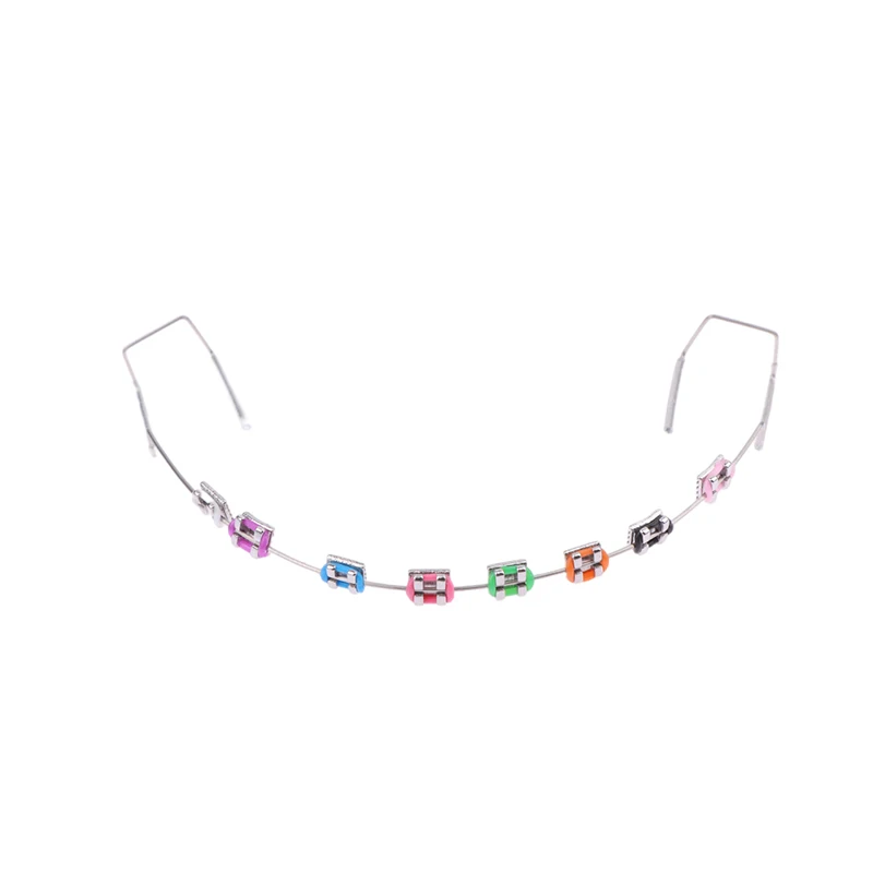 1 пара временных украшений для зубов с металлическими проводами красочный