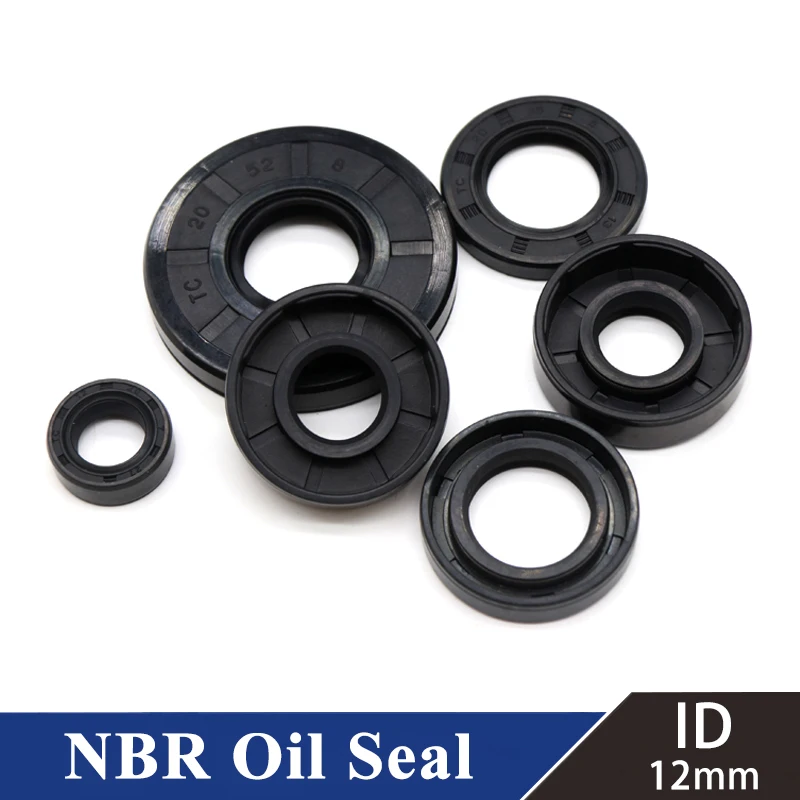 

ID 12mm NBR Nitrile Rubber Shaft Oil Seal TC-12*19/20/21/22/23/24/25/26/28/30/32/35*5/6/7/8/10 Nitrile Double Lip Oil Seal
