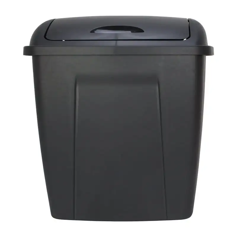 

gal Plastic Swing Top Lid Kitchen Garbage Trash Can, Black Lixeira sensor automático Cesto de basura para baño Tiny bin Car ga