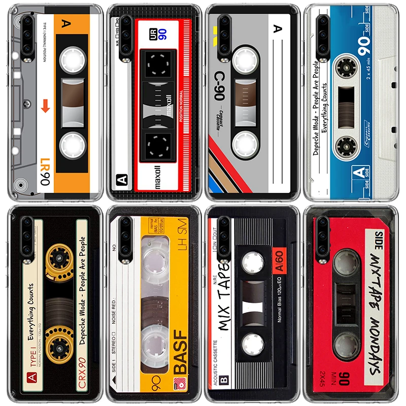 Винтажный Магнитный чехол-кассета со старинной лентой для телефона Huawei P40 P30 P20 P10