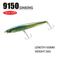 slow pitch jigging fishing lures sinking lead metal flat fall jigs baits with hook for saltwater fishing 30g105mm