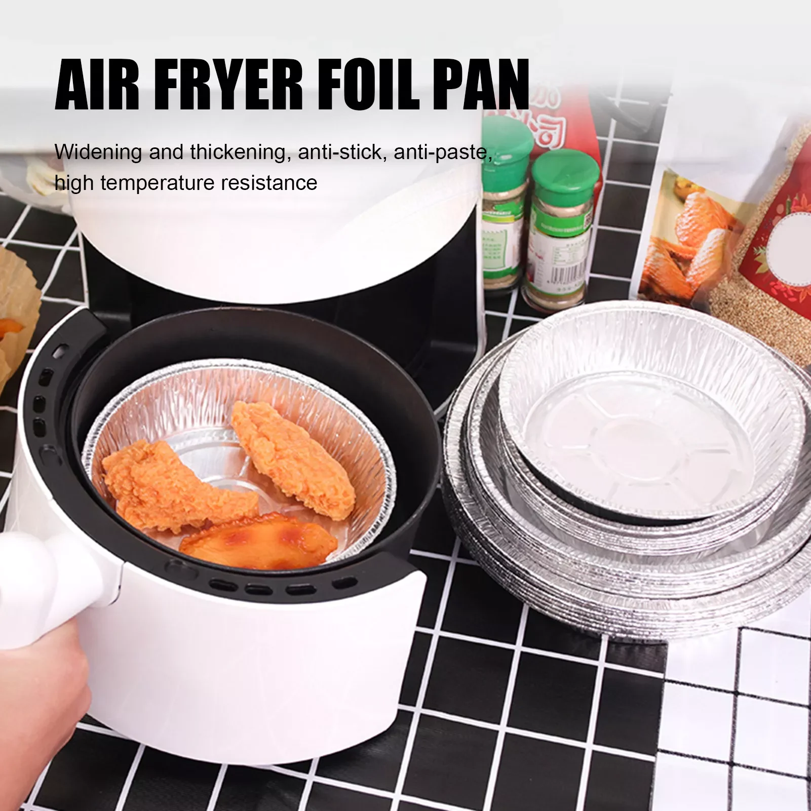 

Round Aluminum Foil Trays Convenient Food Foil Pans Food Foil Containers For Air Fryer Baking Storing Reheating Meal Prep Easy