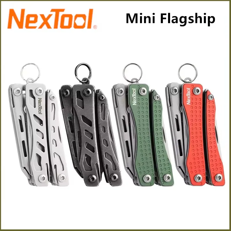 Фото NexTool Мини-флагманский брелок EDC Мультитул 10 в 1, мини-карманный нож, многофункциональный инструмент со складными плоскогубцами, ножницы, открывалка для бутылок №1