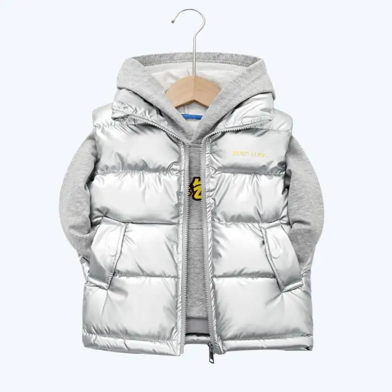 Осень-зима 2024 Детский Теплый утепленный жилет детский пуховой Брендовые куртки