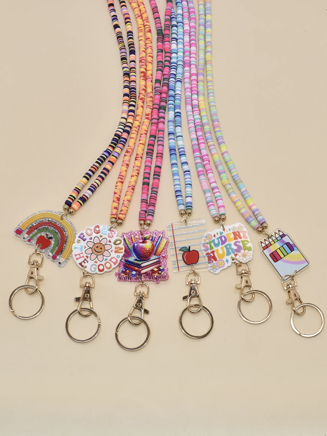 Б ​ Красочные бусины Heishi в стиле oho брелки-ремешки с подвеской виде яблока для