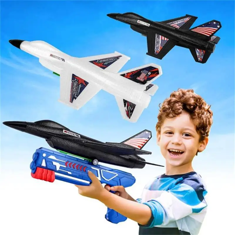 

Foam Plane Launcher Catapult Airplanes Glider Gun Toy Children Outdoor Bubble Model Catapult Guns Aircraft Shooting Game Toys
