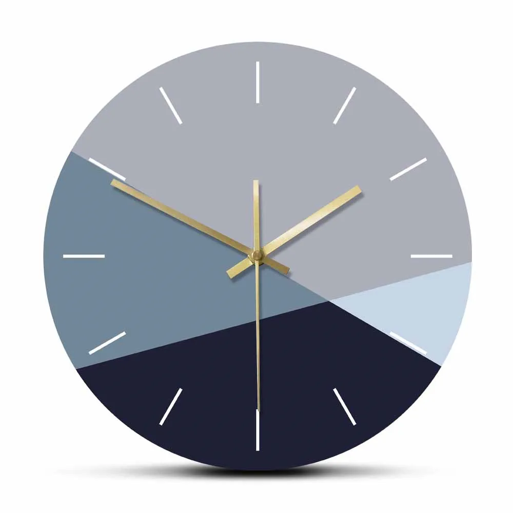 

Simple Minimalism Blue and Grey Color Large Wall Clock Cold Tone Color Tinge Modern Fashion Home Decoration Wall Hanging Watch