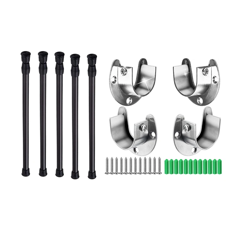 

2 Set Accessories: 1 Set Cupboard Tensions Rod Spring 11.81 To 20 Inches & 1 Set Heavy Duty Closet Rod 1-1/3 Inches