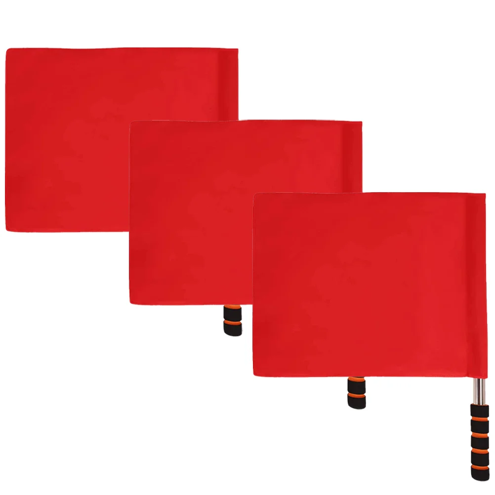 

3 Pcs Referee Flag Football Equipment Waving Flags Soccer Cloth Game Signal Hand