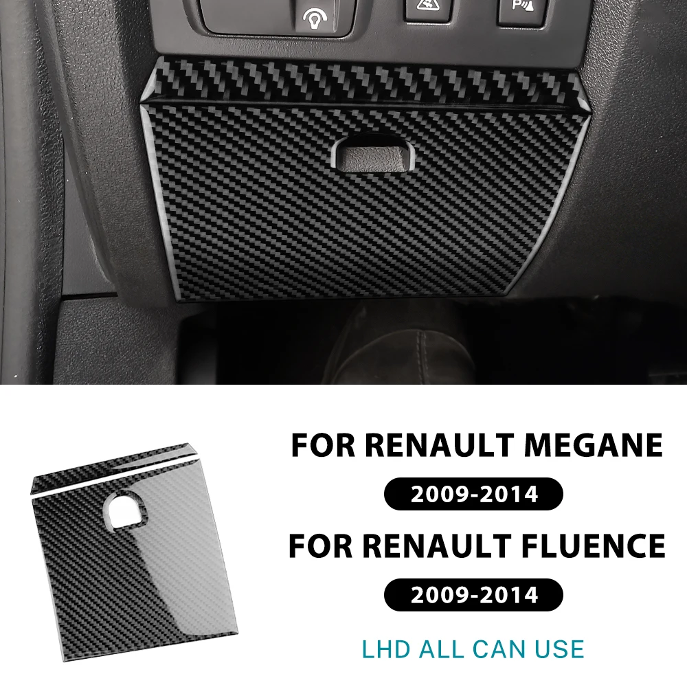 

Настоящая мягкая наклейка из углеродного волокна для Renault Fluence Megane RS 2009 2010 2011 2012 2013 2014, отделка панели ящика для хранения водителя с левым рулем