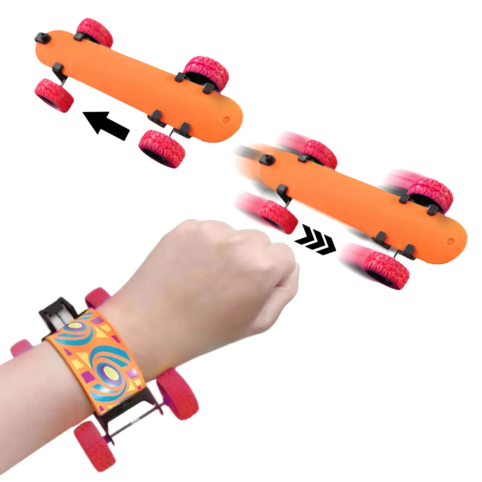 

Pull Back Skateboard Slap Bracelets Skateboard Bracelet For Kids With Pullback Motion Soft And Safe Wristbands For Easter Party