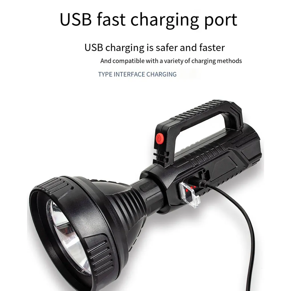 

Flashlight USB Charging Power Display 2 Gear Shockproof Electric Torch Lamp