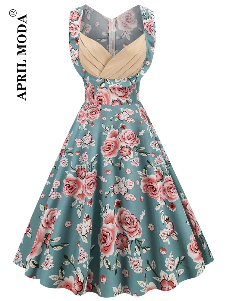 

Новинка; Вечерние платья без рукавов с цветочным принтом в стиле 1950-х годов; Винтажный сарафан в стиле Хепберн 50s 60s; Готические платья в стил...