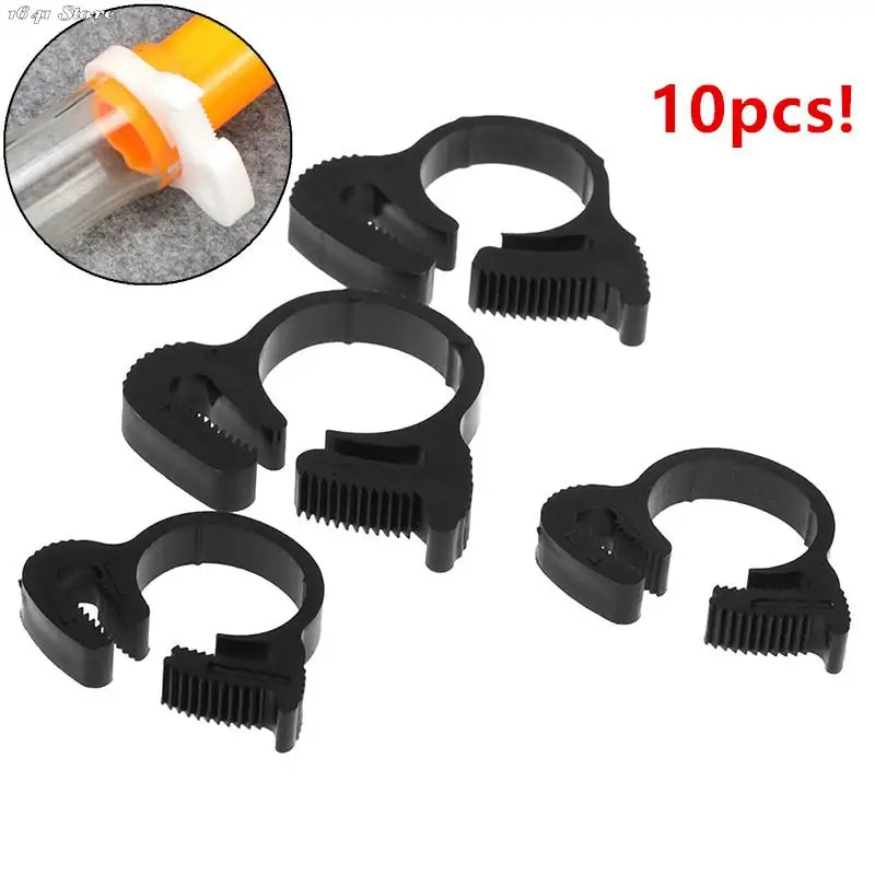 

NEW 10Pcs Black Pipe Tightening Clamps Plumbing Irrigation Tube Hose Fastening Buckles Home Improvement Fixed Clips