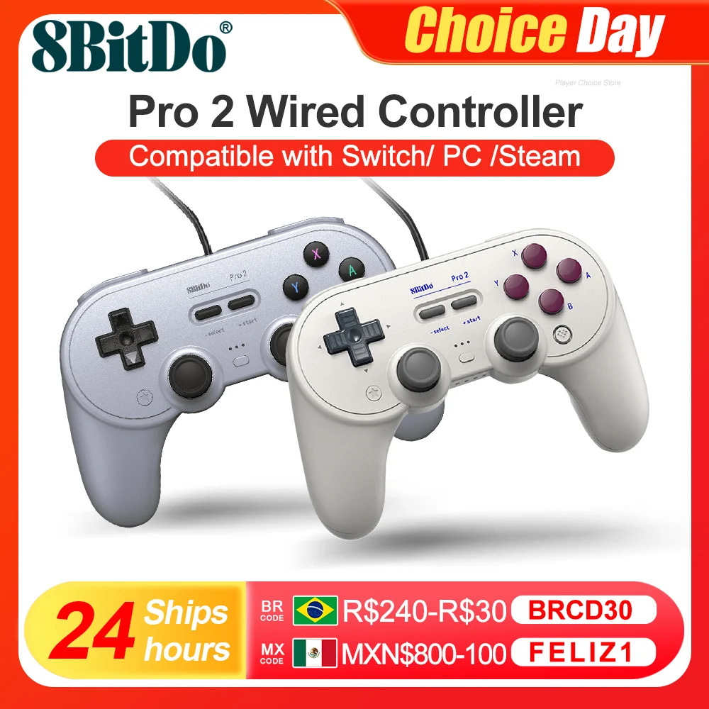 Проводной Геймпад 8Bitdo Pro 2 Для Nintendo Switch PC RetroPie Raspberry Pi USB-контроллер Линейного