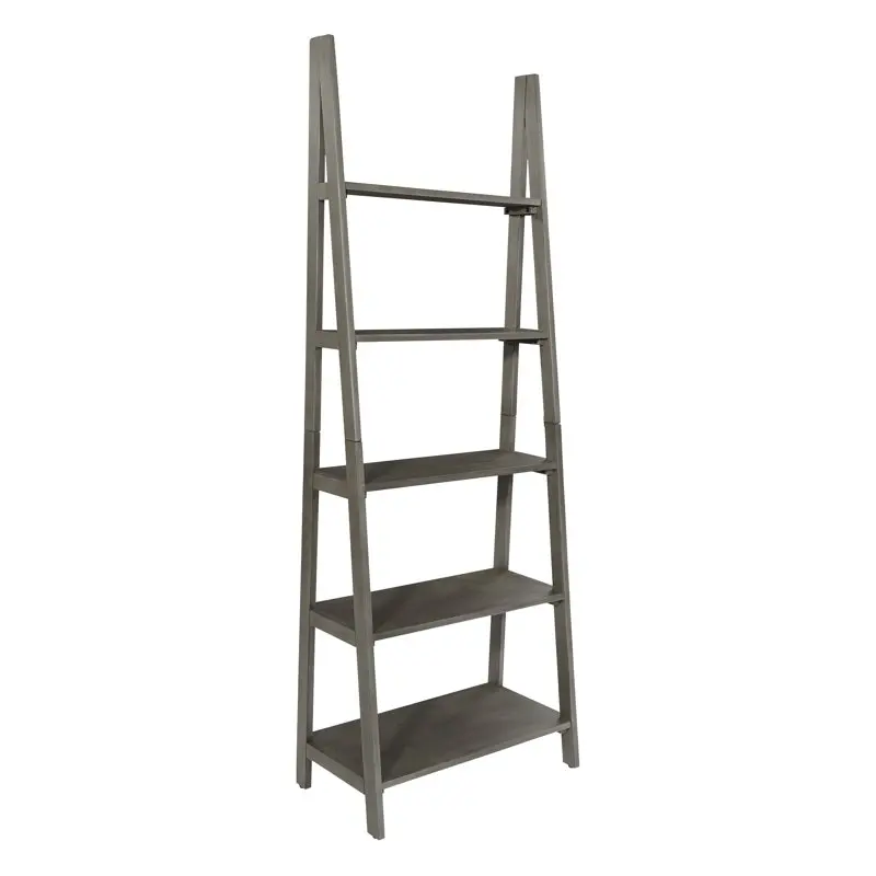 

OSP Furniture Hillsboro Ladder Bookcase in Grey Washed Finish