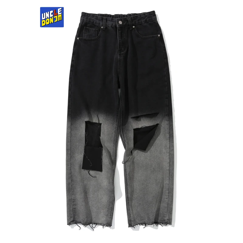 

Ripped Jeans Designer Pants Vintage Distressed Hole Patchwork Jeans High Street Baggy Jeans Boyfriend JeansDropship