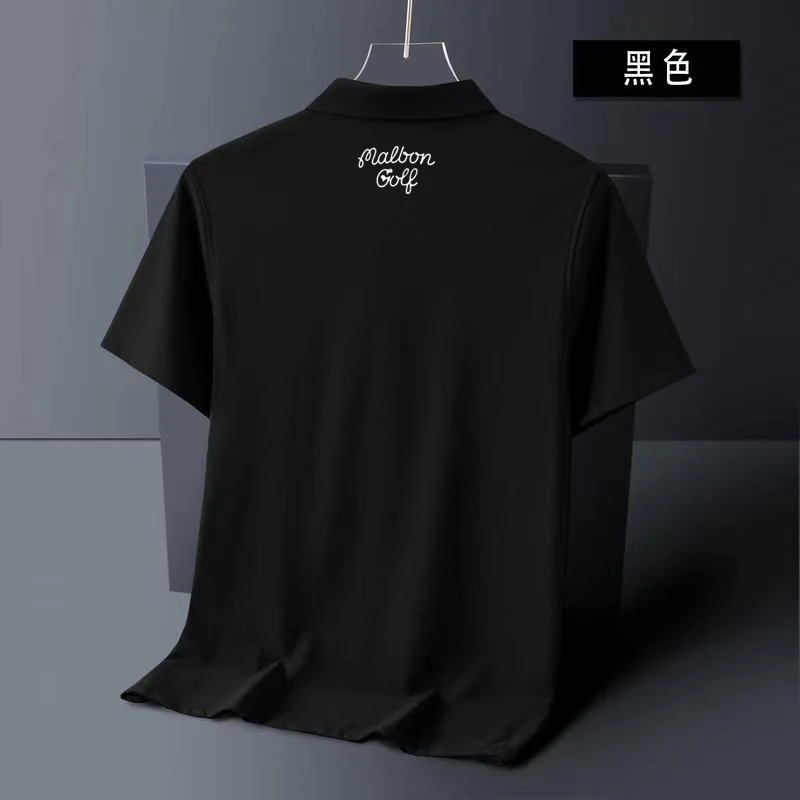 2023 New Summer Embroidered Malbon Golf Polo Shirt Men Hot High Quality Men's Short Sleeve Breathable Quick Drying Top Business