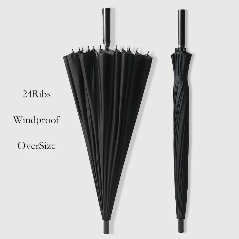 

Большой зонт с 24 ребрами, большой тканевый зонт, прочный Ветрозащитный и портативный зонт для мужчин и женщин, деловой зонт для подарка, от дождя