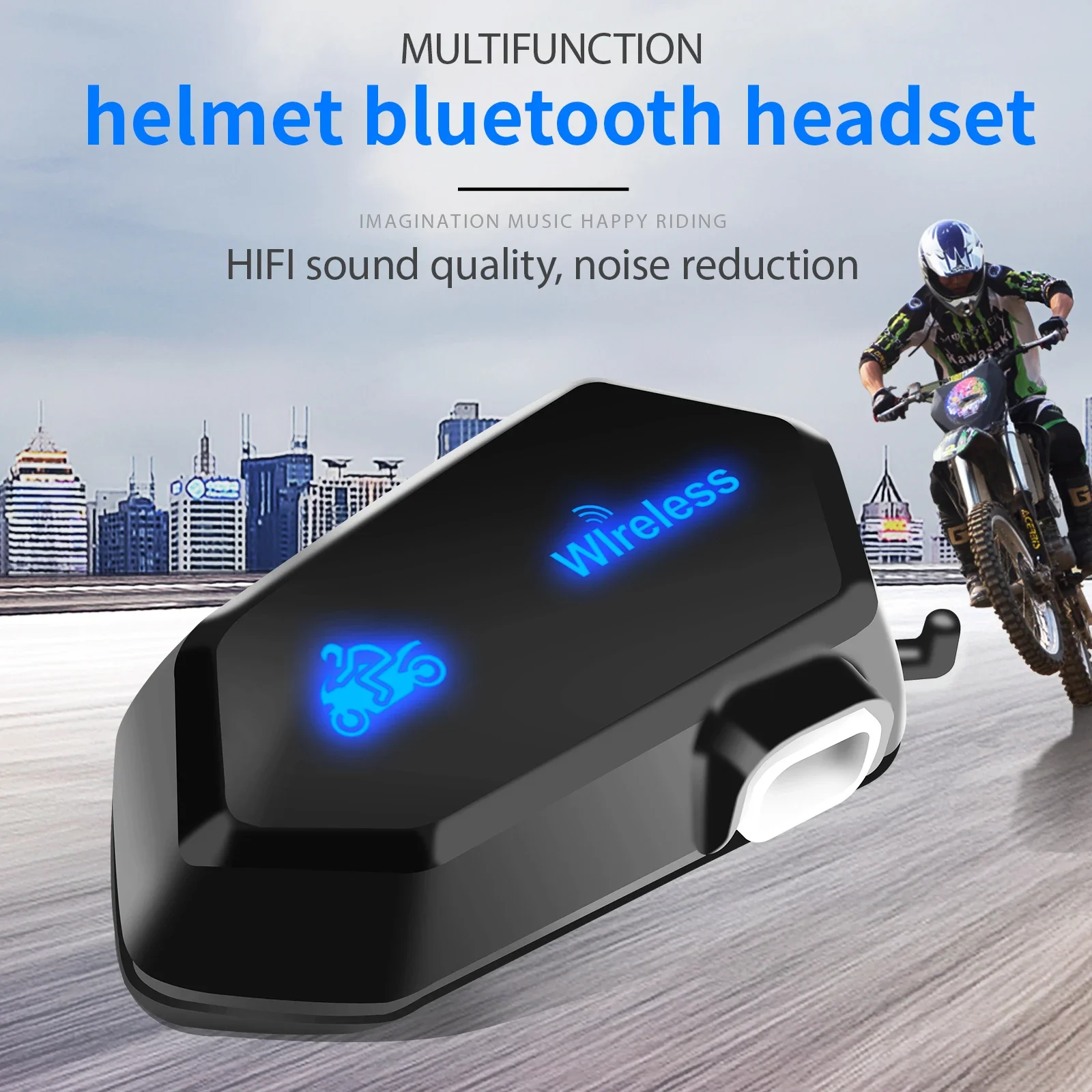 

New M01 Waterproof Motorcycle Helmet Bluetooth-Compatible Headset Wireless Handsfree Moto Headset Music helmet Hands Free Call